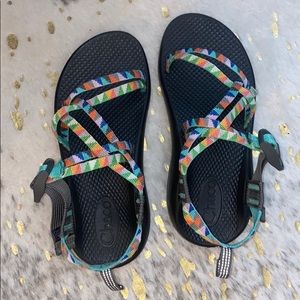 Chaco multi color kids-junior size 4 sandals